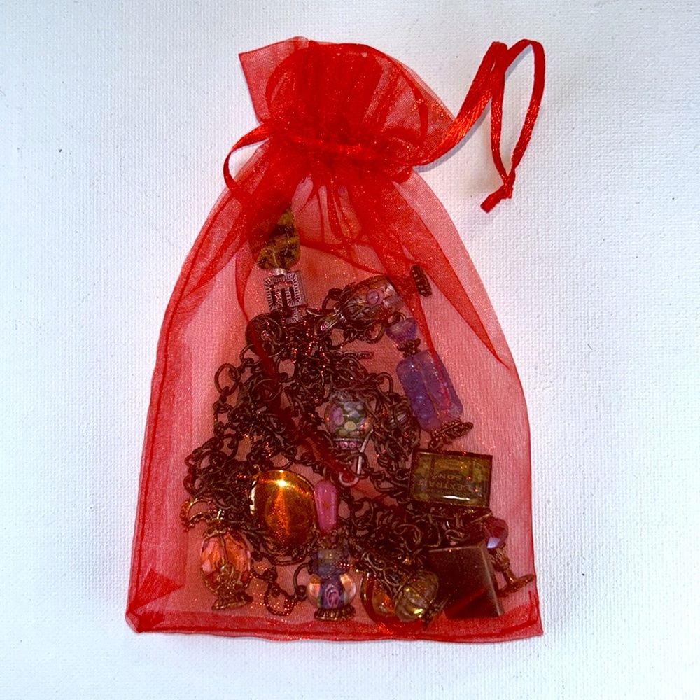 NWOT Vintage Designer Sweet Romance Perfume Bottles & Lockets Charm Necklace - Picture 2 of 8